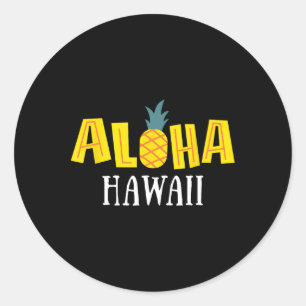 Pineapple Beaches Hawaii Summer Vacation - Aloha H Classic Round Sticker