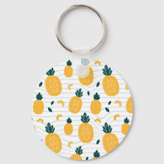 Pineapple Beauty: Hand Drawn Pattern Key Ring