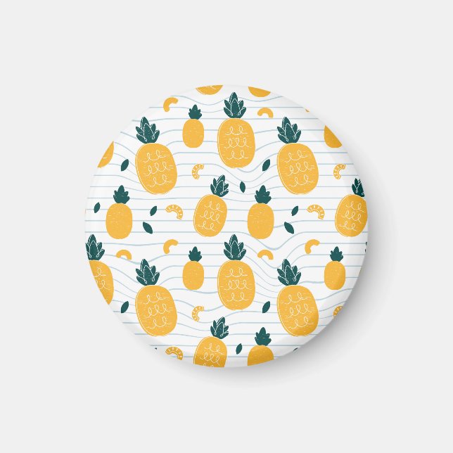 Pineapple Beauty: Hand Drawn Pattern Magnet (Front)