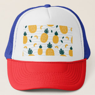 Pineapple Beauty: Hand Drawn Pattern Trucker Hat