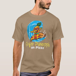 Pineapple Belong on Pizza Surfer Pineapple Boy on T-Shirt