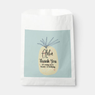 Pineapple Birthday Tropical Summer Aloha Thank You Favour Bags