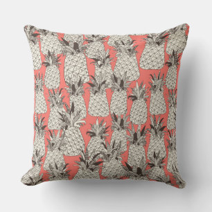pineapple blush coral cushion