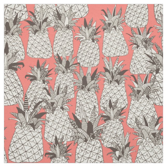 pineapple blush coral fabric (Swatch)