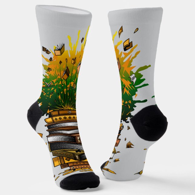 Pineapple Books Socks (Angled)