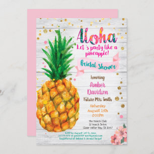 Pineapple bridal shower invitation tropical party