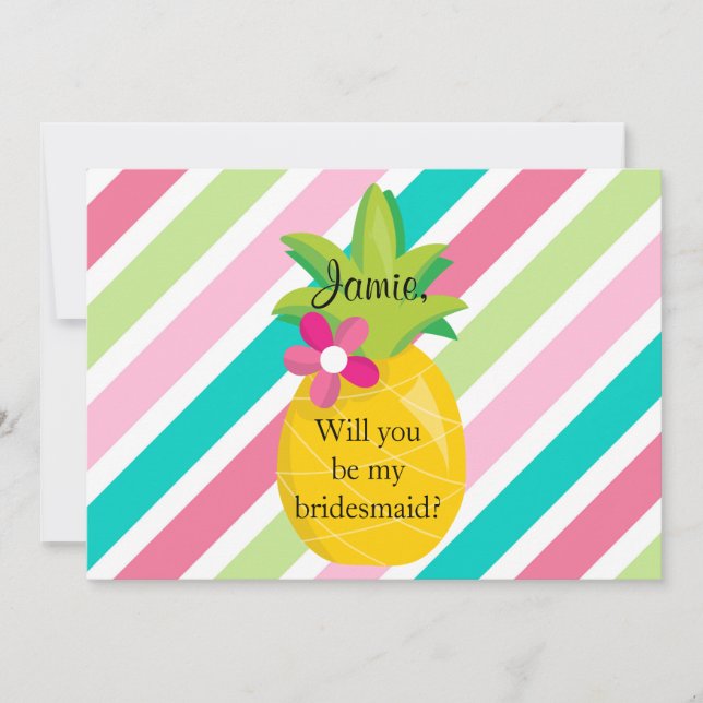 Pineapple Bridesmaid Proposal Invitation (Front)