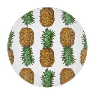 Pineapple Brightness: Summer Tropical Illustration Cutting Board