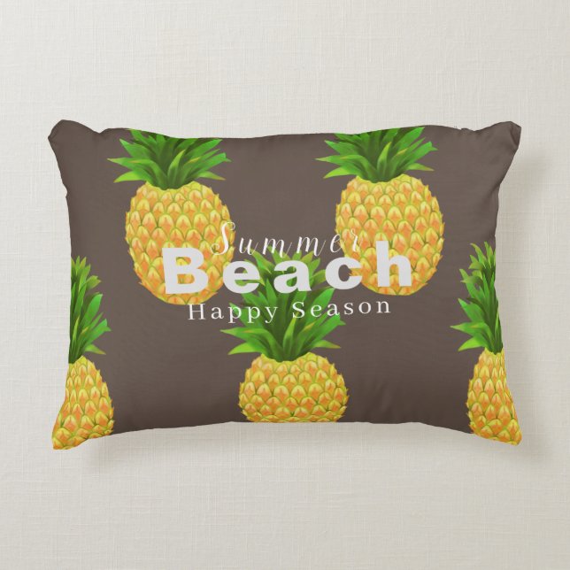 Pineapple Brown Accent Pillow (Front)