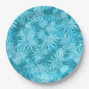 Pineapple Camo Hawaiian Tropical Paper Plate