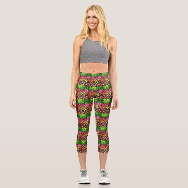 Pineapple Capri Leggings (Front)