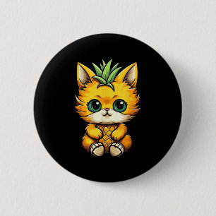 Pineapple Cat Fruit Hello Summer Vacation Cat Love 6 Cm Round Badge