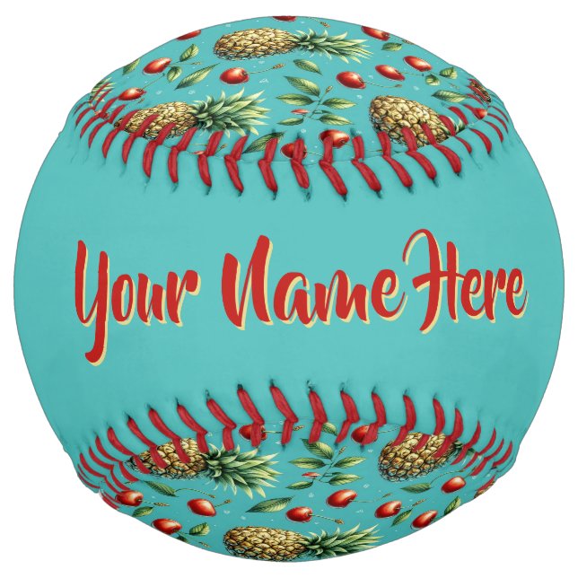Pineapple Cherry Bliss (personalise) Softball (Back)
