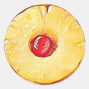 Pineapple Cherry Food Dessert Stickers