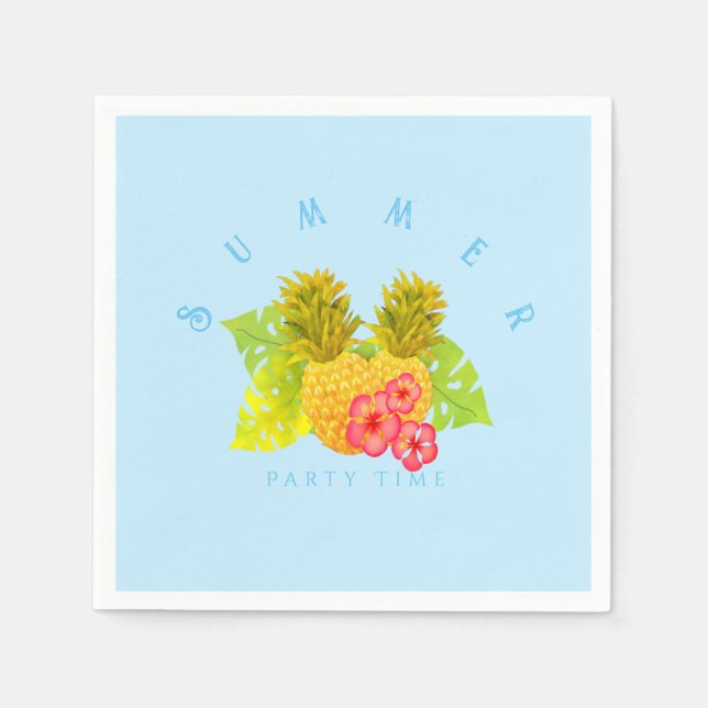 Pineapple Chic Blue Napkin (Front)