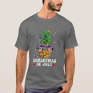 Pineapple Christmas in July Aloha Hawaii Beaches H T-Shirt