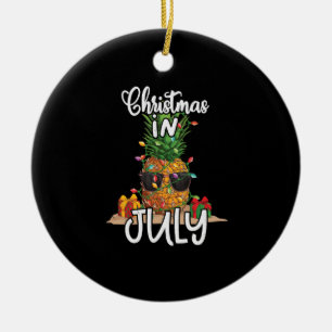 Pineapple Christmas in July Tropical Ceramic Tree Decoration