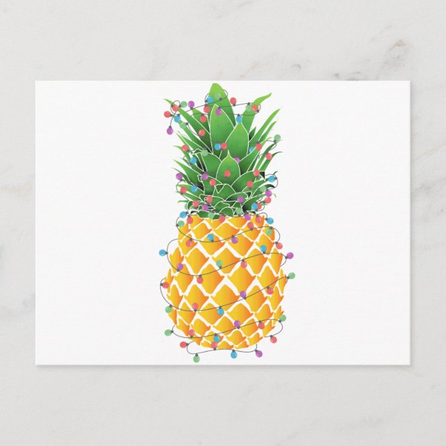 Pineapple Christmas Tree Holiday Postcard (Front)