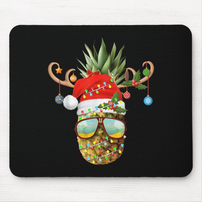 Pineapple Christmas Tree Lights Sungles Holiday Xm Mouse Pad (Front)