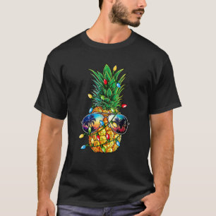 Pineapple Christmas Tree Lights Xmas Men Sunglasse T-Shirt