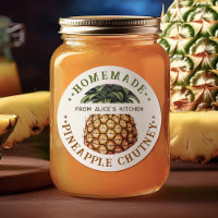 Pineapple chutney canning label homemade preserves