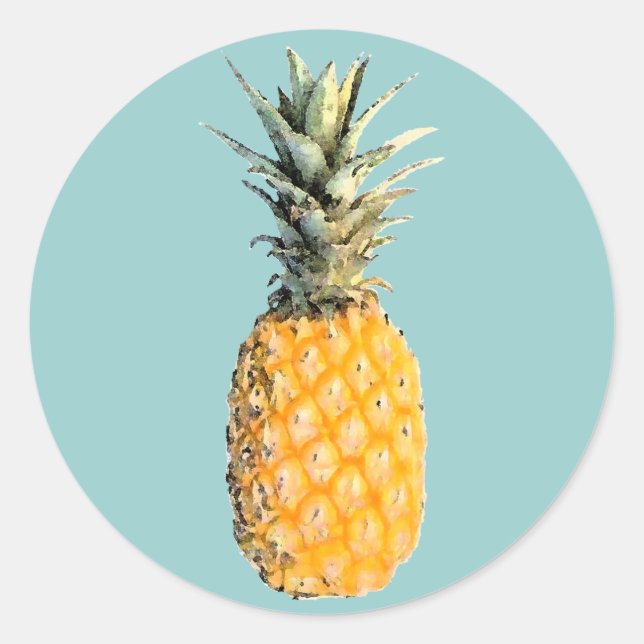 Pineapple Classic Round Sticker (Front)