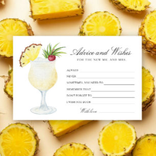 Pineapple Cocktail Bridal Shower Advice and Wishes Stationery