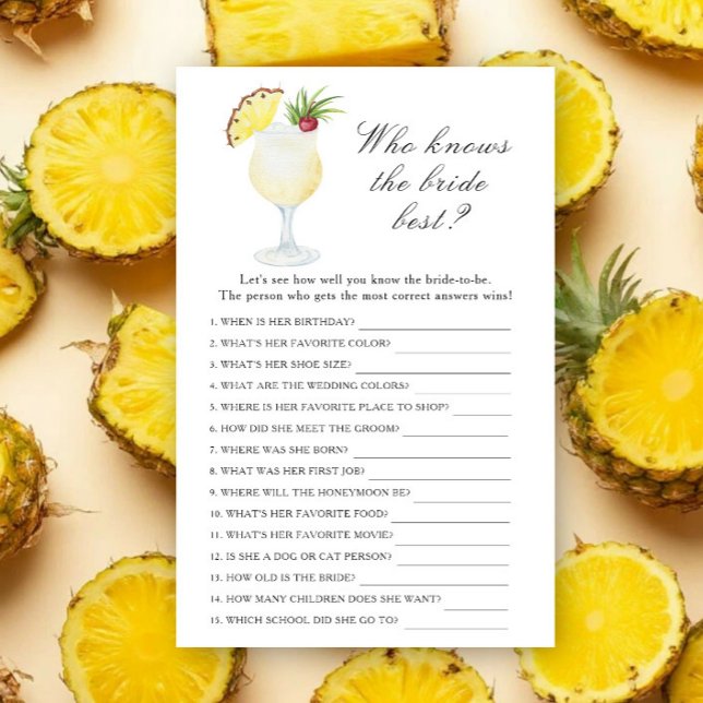 Pineapple Cocktail Bridal shower - Bride the best (Creator Uploaded)