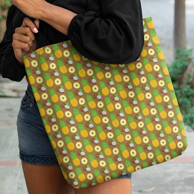  "Pineapple Coconut Bliss" Pattern Tote Bag (Creator Uploaded)