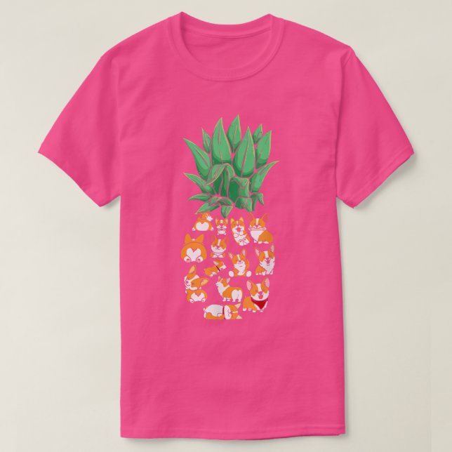 Pineapple Corgi Funny Tee For Corgi Lovers Summer  (Design Front)
