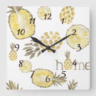 Pineapple Country Rustic Farmhouse Wall Clock