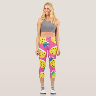 Pineapple Crazy Colors: Childish Pop-Art. Capri Leggings