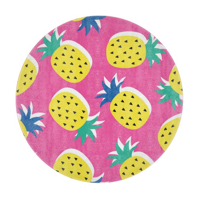 Pineapple Crazy Colours: Childish Pop-Art. Cutting Board (Front)