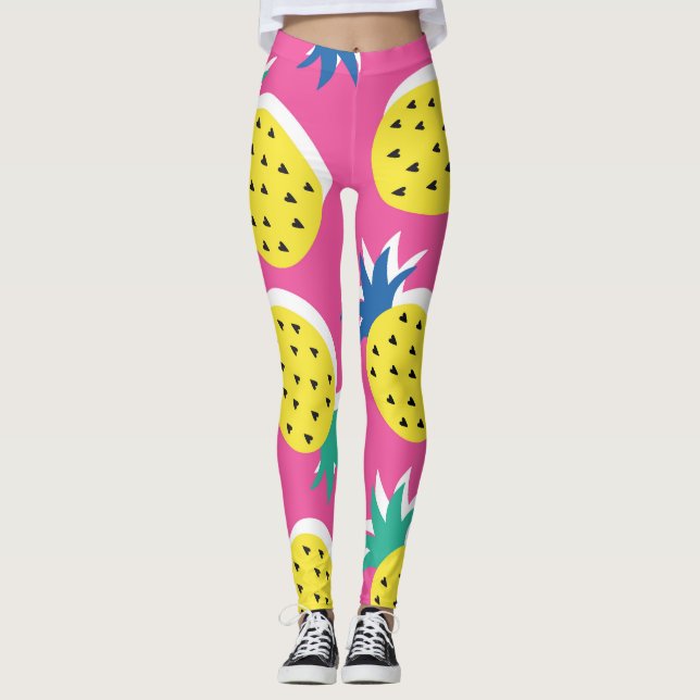 Pineapple Crazy Colours: Childish Pop-Art. Leggings (Front)