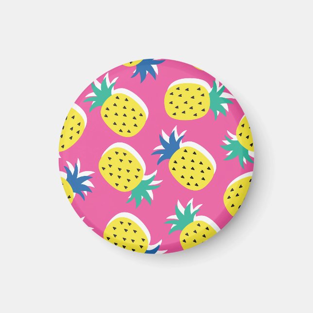 Pineapple Crazy Colours: Childish Pop-Art. Magnet (Front)