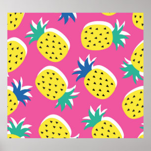Pineapple Crazy Colours: Childish Pop-Art. Poster
