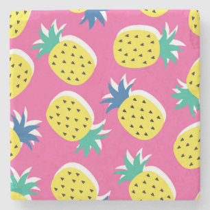 Pineapple Crazy Colours: Childish Pop-Art. Stone Coaster