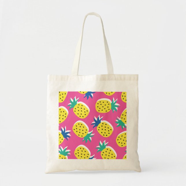 Pineapple Crazy Colours: Childish Pop-Art. Tote Bag (Front)