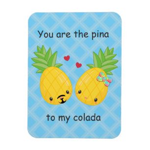 Pineapple cute kawaii cartoon valentine's day magnet