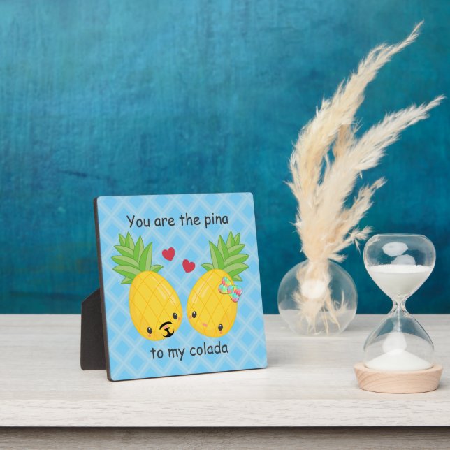Pineapple cute kawaii cartoon valentine's day  plaque (Insitu)