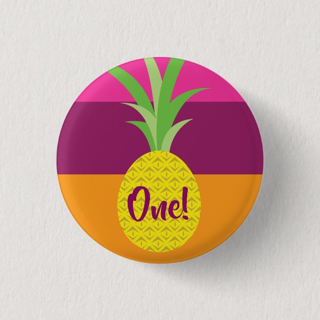 Pineapple Cute Kid's Birthday Party Summer 3 Cm Round Badge (Front)