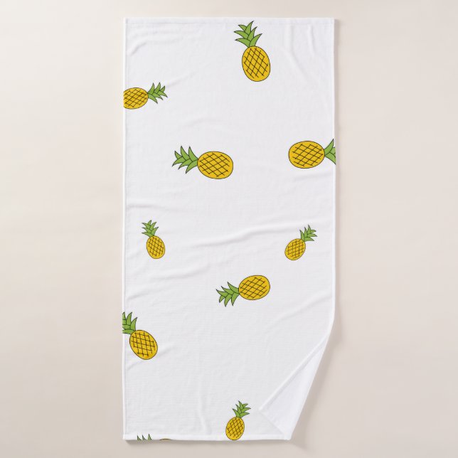 Pineapple cute seamless pattern background. Vintag Bath Towel (Bath Towel)