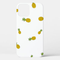 Pineapple cute seamless pattern background. Vintag