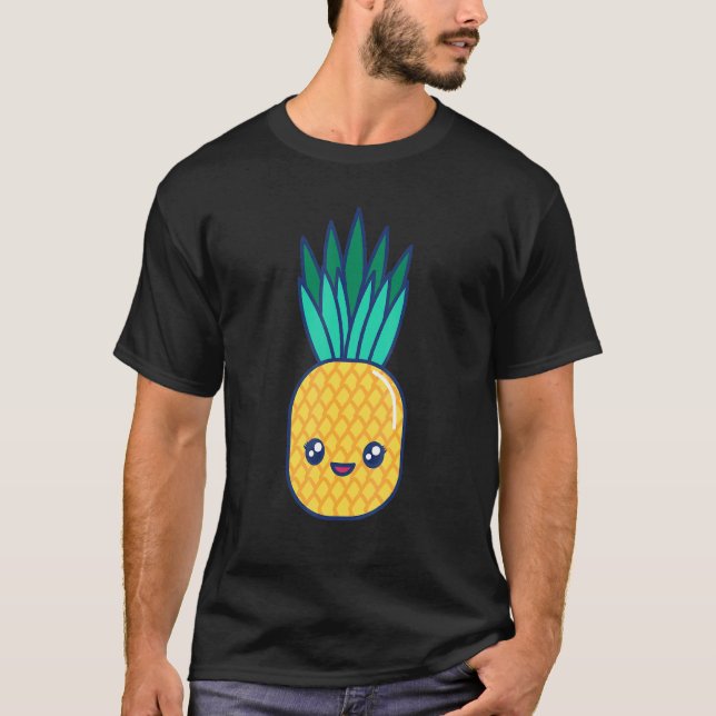 Pineapple Cute Tropical Fruit Summer Beach T-Shirt (Front)
