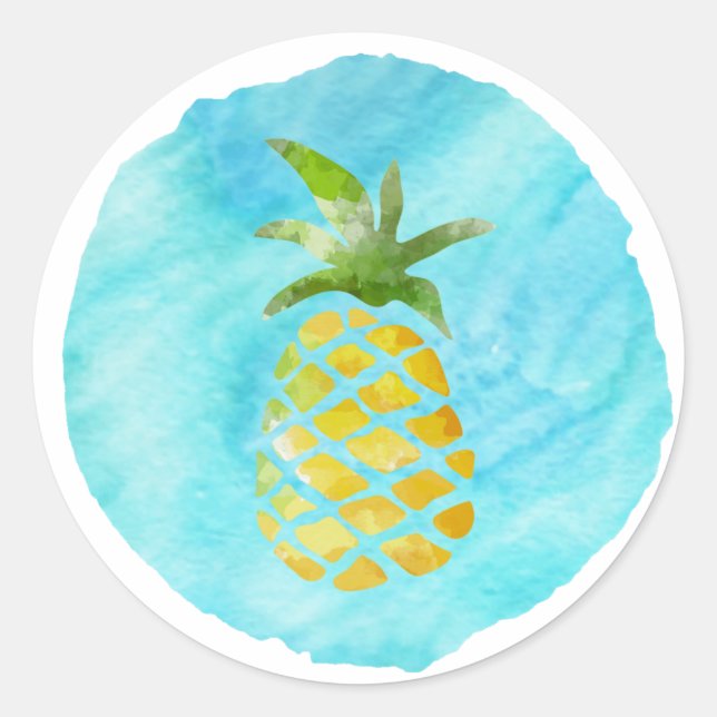 Pineapple Design Classic Round Sticker (Front)