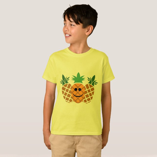 Pineapple Design - Kids' Hanes TAGLESS® T-Shirt (Front Full)