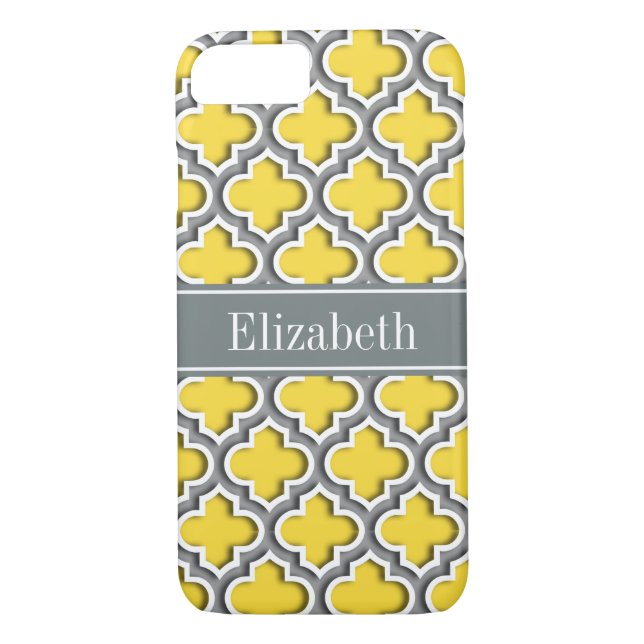 Pineapple Dk Grey Moroccan #5DS Char Name Monogram Case-Mate iPhone Case (Back)