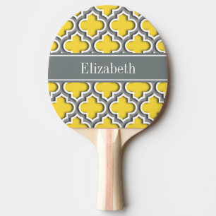 Pineapple Dk Grey Moroccan #5DS Char Name Monogram Ping Pong Paddle