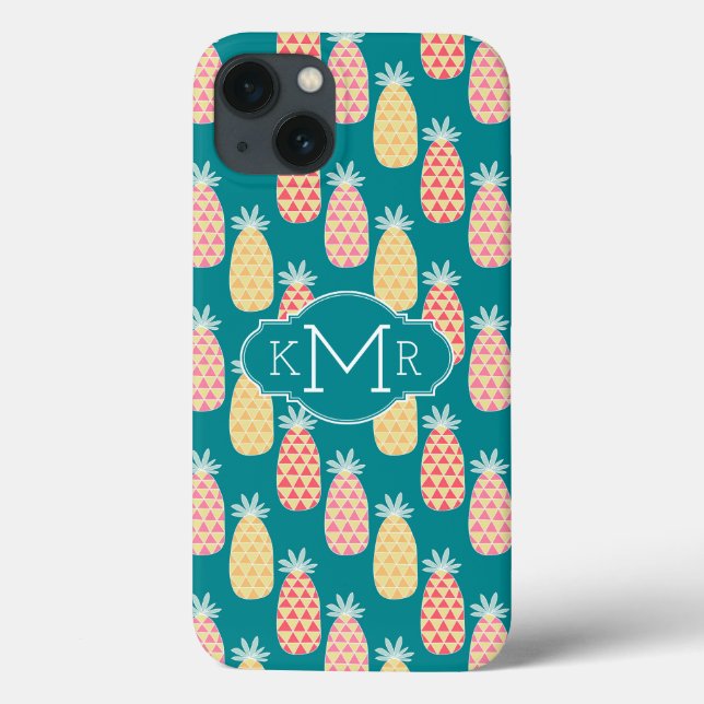 Pineapple Doodle Pattern | Monogram Case-Mate iPhone Case (Back)