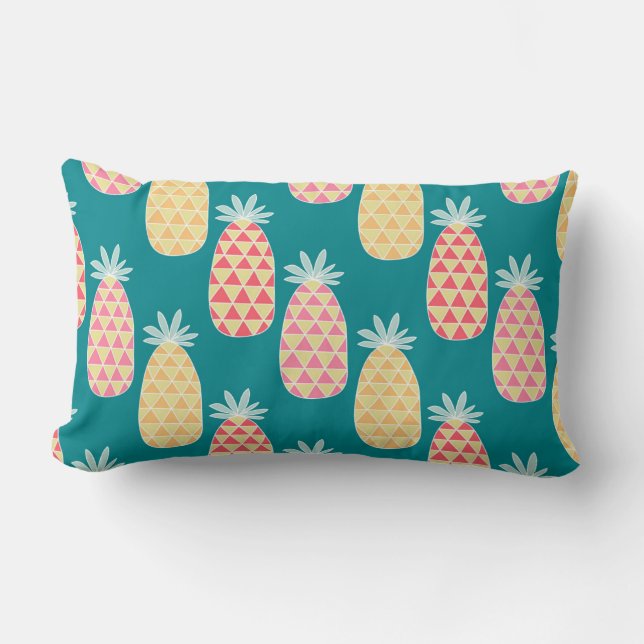 Pineapple Doodle Pattern | Monogram Lumbar Cushion (Front)